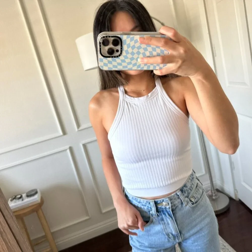 Fabletics Ribbed - White Top - Picture 3 of 7